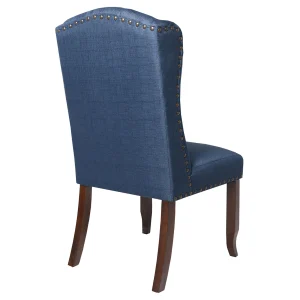 Aahmad Blue Tufted Wing Dining Chair Featured^* Fashion