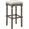 Aiden Upholstered Tan Backless Barstool With Nailhead Trim, 30 Promotion^* Fashion