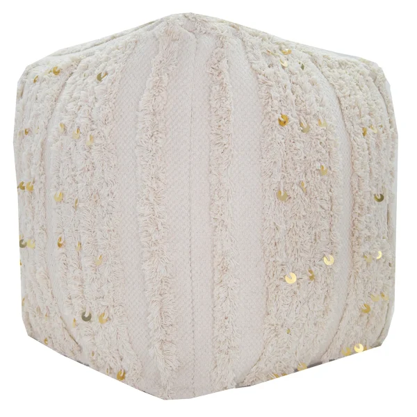 Amala Sequin Tufted Pouf Premium^* Hot