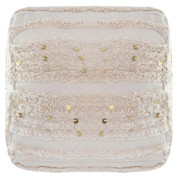 Amala Sequin Tufted Pouf Premium^* Hot