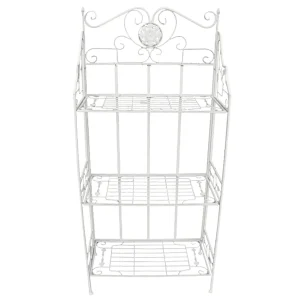 Antique White Metal Baker'S Rack With Folding Shelves, 51 Less Expensive^* Shop