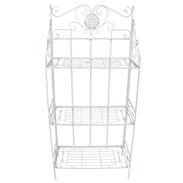 Antique White Metal Baker'S Rack With Folding Shelves, 51 Less Expensive^* Shop