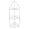 Antique White Scrolled Metal Folding Corner Shelf Rack, 51.5 Premium^* Fashion