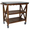 Antwerp Wood Bar Cart With Metal Top And Towel Hooks Exquisite Gifts^* Cheap