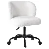 Aubrey White Sherpa Office Chair Featured^* Discount