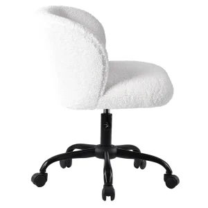 Aubrey White Sherpa Office Chair Featured^* Discount