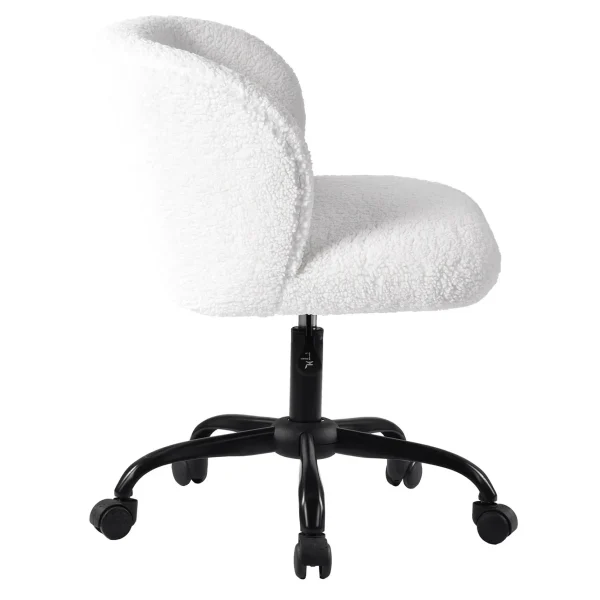 Aubrey White Sherpa Office Chair Featured^* Discount