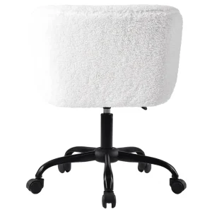 Aubrey White Sherpa Office Chair Featured^* Discount