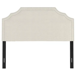Belize Cream Nail Head Trim Queen Headboard Premium^* Online