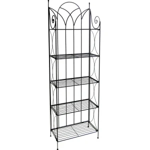 Black 5 Tier Gothic Baker Rack With Metal Wire Shelves Promotion^* New