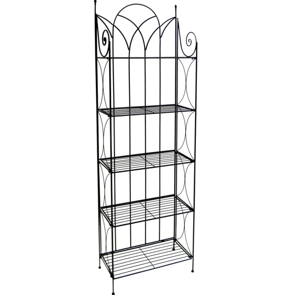 Black 5 Tier Gothic Baker Rack With Metal Wire Shelves Promotion^* New