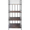 Black 4 Tier Metal Baker Rack With Folding Wood Top Shelves Gift Selection^* Hot