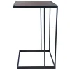 Black Metal C-Table With Dark Wooden Top Promotion^* Flash Sale