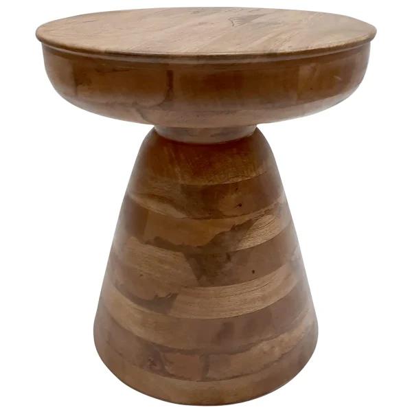 Brown Wooden Pedestal Accent Table, 16 18 Featured^* Outlet