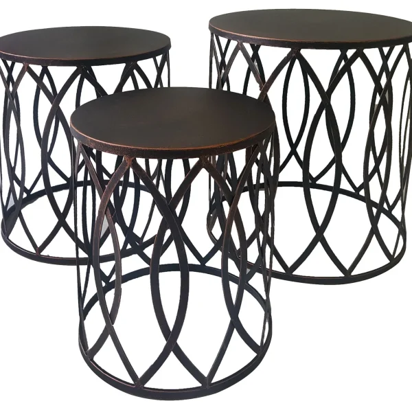 Copper Round Metal Side Table, Large Promotion^* New