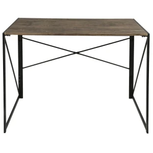 Dakota Black & Brown Industrial Modern Office Desk Bargain Sale^* Cheap
