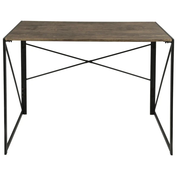 Dakota Black & Brown Industrial Modern Office Desk Bargain Sale^* Cheap
