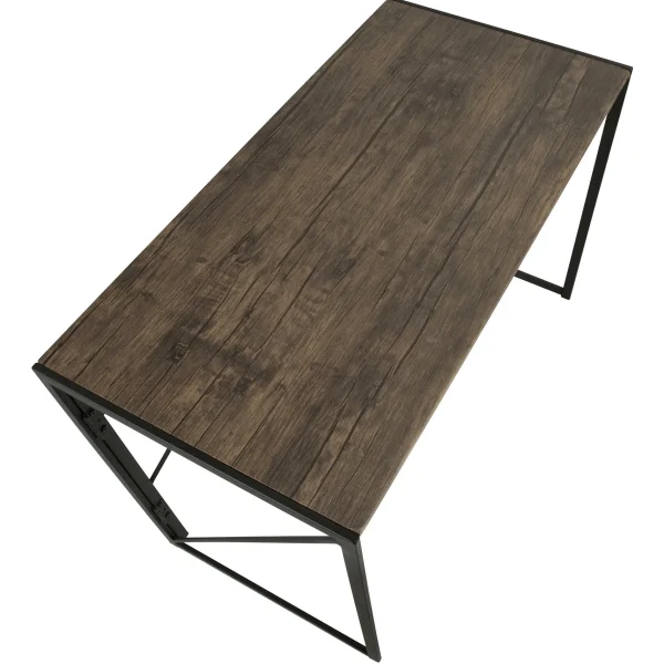 Dakota Black & Brown Industrial Modern Office Desk Bargain Sale^* Cheap