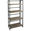 Dakota 4-Tier Black & Brown Industrial Modern Bookshelf, 49 Low Price^* Cheap