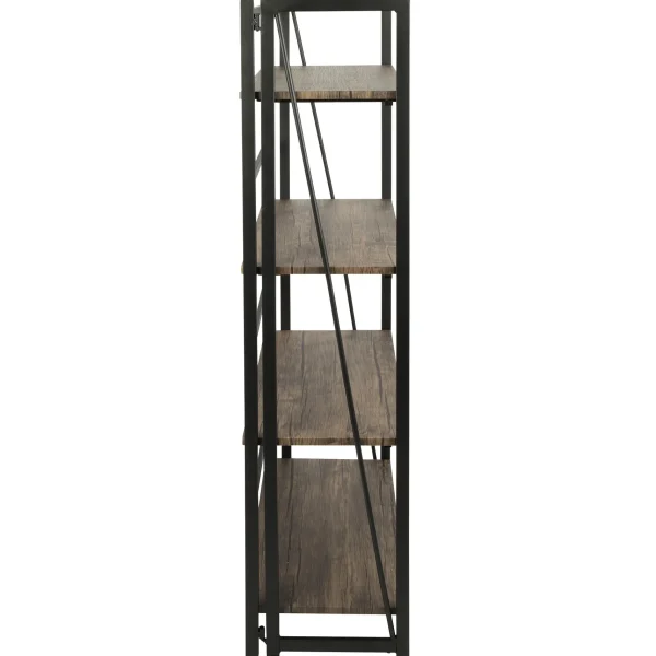 Dakota 4-Tier Black & Brown Industrial Modern Bookshelf, 49 Low Price^* Cheap