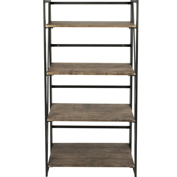 Dakota 4-Tier Black & Brown Industrial Modern Bookshelf, 49 Low Price^* Cheap