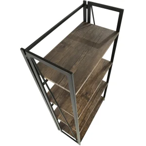 Dakota 4-Tier Black & Brown Industrial Modern Bookshelf, 49 Low Price^* Cheap