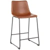 Drake Cognac Modern Industrial Faux Leather Barstool, 30 Less Expensive^* Outlet