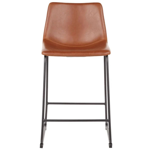 Drake Cognac Modern Industrial Faux Leather Barstool, 30 Less Expensive^* Outlet