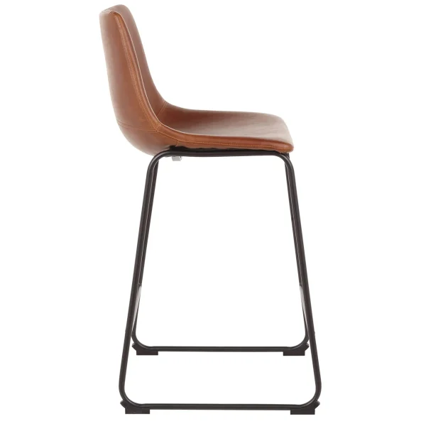 Drake Cognac Modern Industrial Faux Leather Barstool, 30 Less Expensive^* Outlet