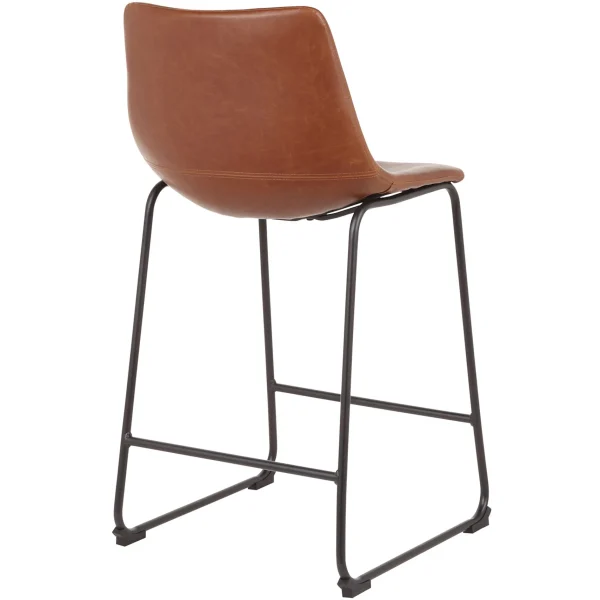 Drake Cognac Modern Industrial Faux Leather Barstool, 30 Less Expensive^* Outlet