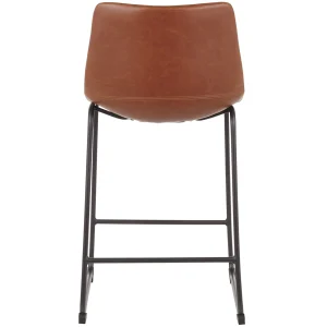 Drake Cognac Modern Industrial Faux Leather Barstool, 30 Less Expensive^* Outlet