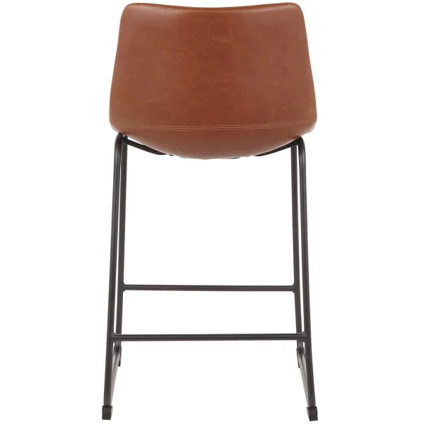 Drake Cognac Modern Industrial Faux Leather Barstool, 30 Less Expensive^* Outlet