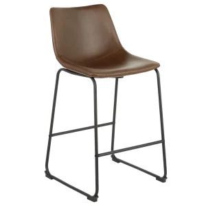 Drake Espresso Faux Leather Modern Industrial Barstool, 30 Flash Sale^* Hot