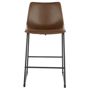 Drake Espresso Faux Leather Modern Industrial Barstool, 30 Flash Sale^* Hot