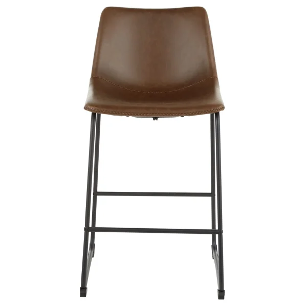 Drake Espresso Faux Leather Modern Industrial Barstool, 30 Flash Sale^* Hot