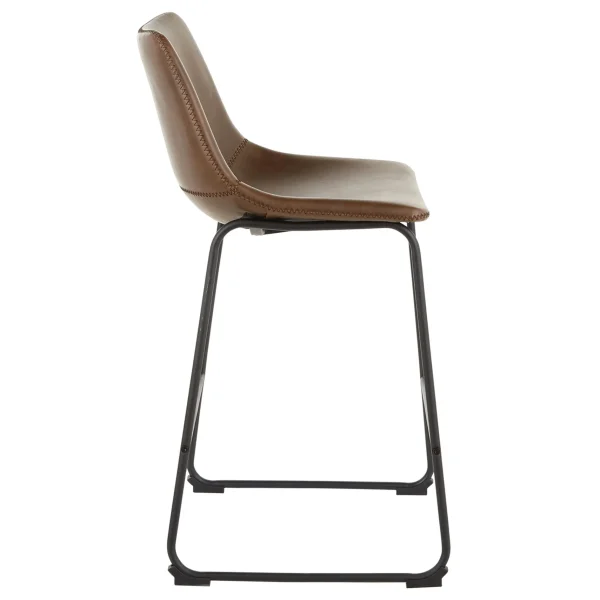 Drake Espresso Faux Leather Modern Industrial Barstool, 30 Flash Sale^* Hot