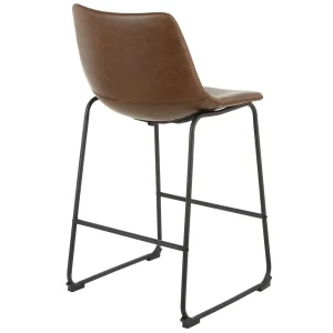 Drake Espresso Faux Leather Modern Industrial Barstool, 30 Flash Sale^* Hot