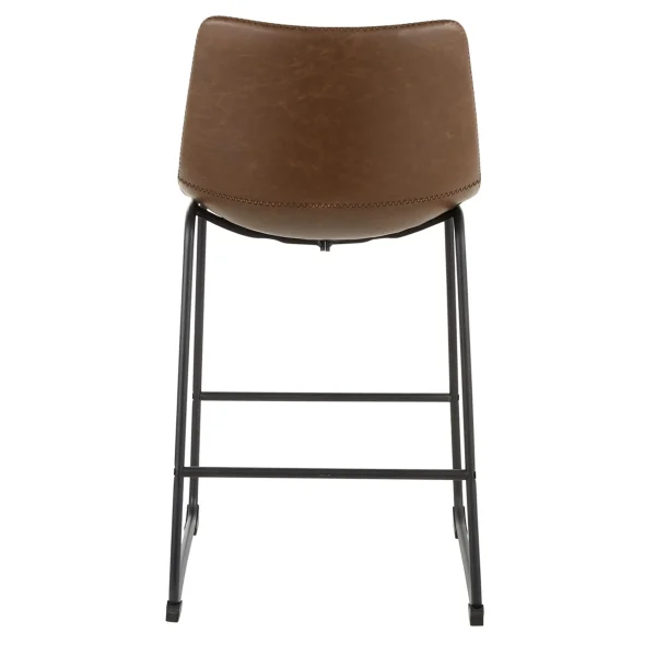 Drake Espresso Faux Leather Modern Industrial Barstool, 30 Flash Sale^* Hot