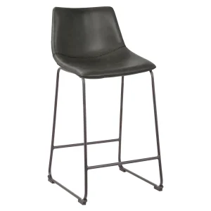 Drake Grey Faux Leather Modern Industrial Barstool, 30 Good Quality^* Best