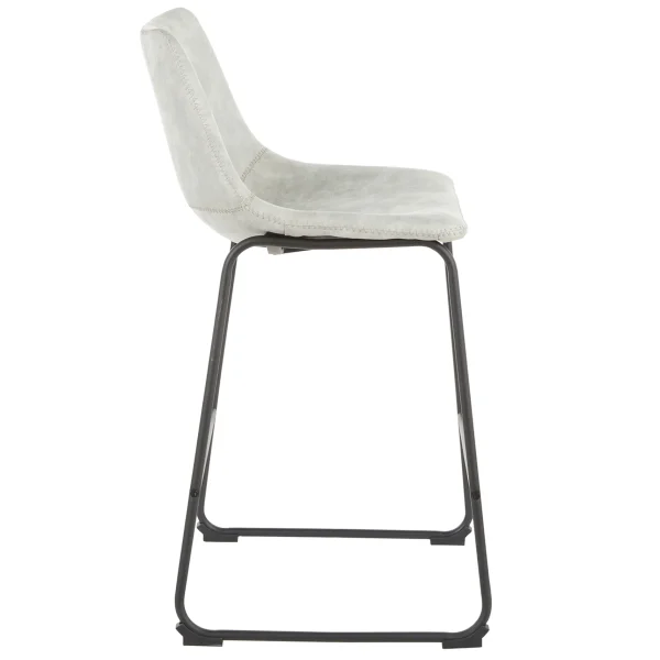 Drake Modern Faux Leather Industrial Barstool, Light Grey Fashion^* Store