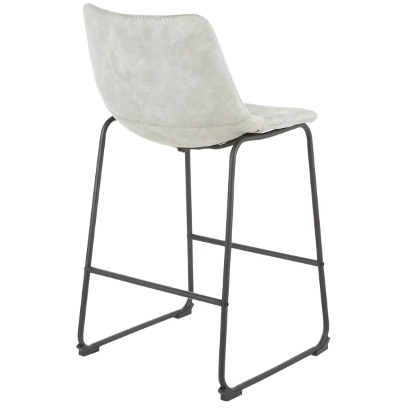 Drake Modern Faux Leather Industrial Barstool, Light Grey Fashion^* Store