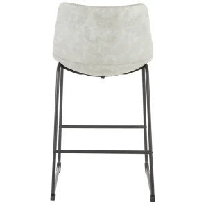 Drake Modern Faux Leather Industrial Barstool, Light Grey Fashion^* Store