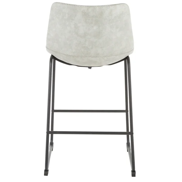 Drake Modern Faux Leather Industrial Barstool, Light Grey Fashion^* Store