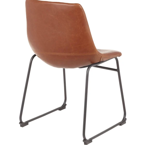 Drake Modern Industrial Dining Chair, Cognac Clearance^* Fashion