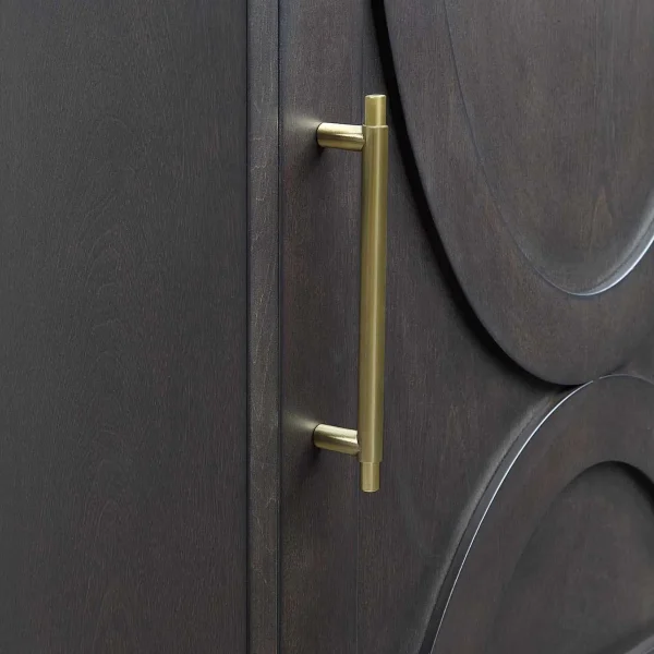 Ezra Dark Brown Cabinet With Gold Handle Promotion^* Store