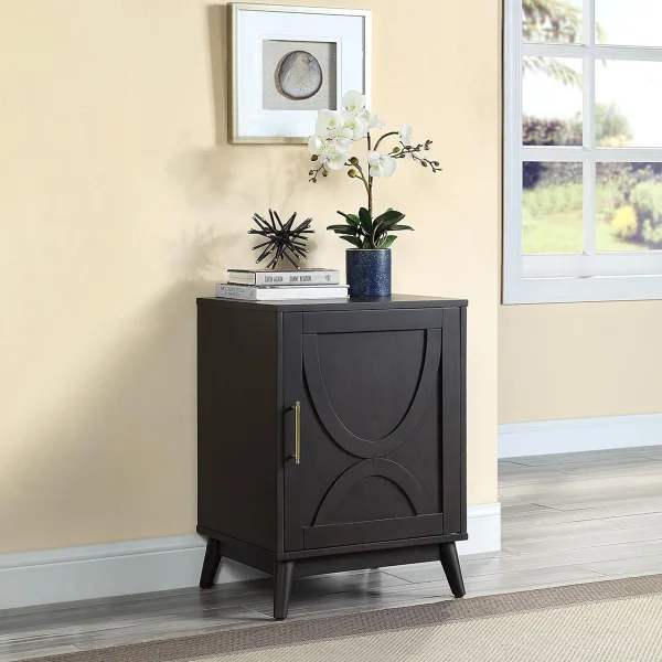 Ezra Dark Brown Cabinet With Gold Handle Promotion^* Store