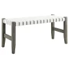 Faux Leather Ivory Strap Bench Opening Sales^* Discount