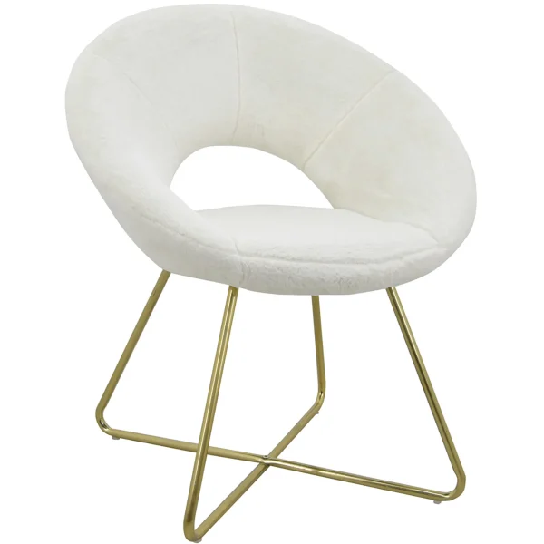 Felicity Faux Fur Accent Chair Cream Gift Selection^* Sale