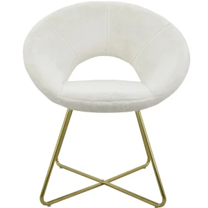 Felicity Faux Fur Accent Chair Cream Gift Selection^* Sale