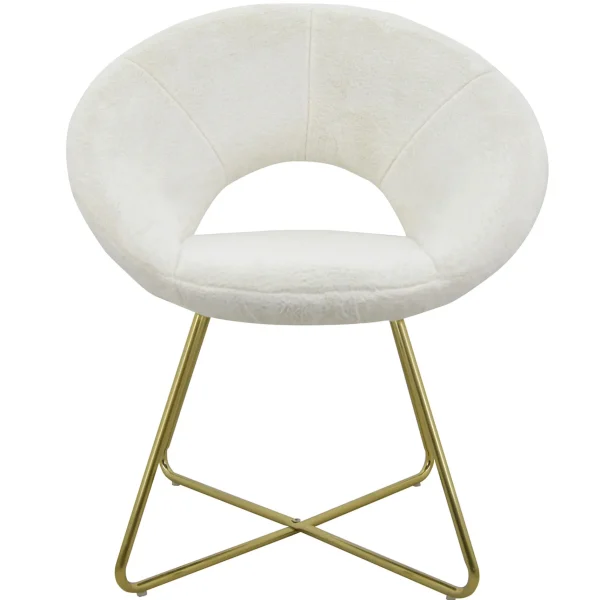 Felicity Faux Fur Accent Chair Cream Gift Selection^* Sale